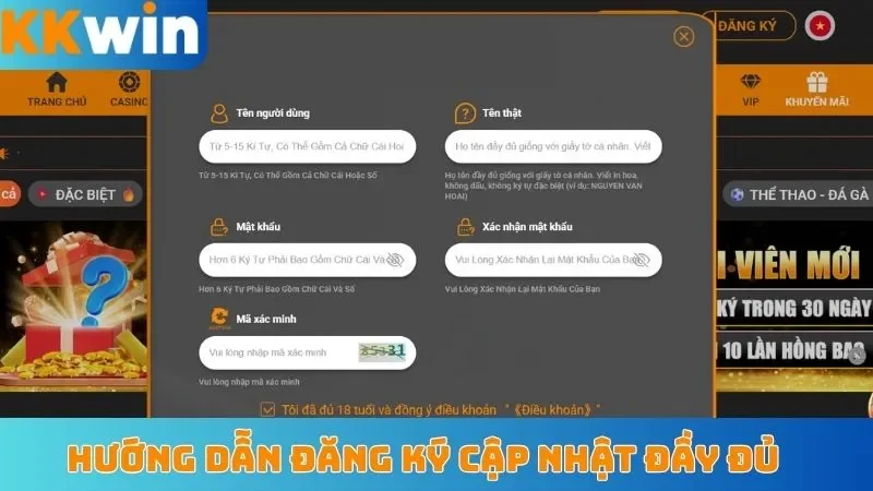 Hướng dẫn đăng ký cập nhật đầy đủ